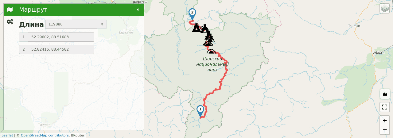№1 п.Мрассу – п.Усть-Кабырза путь на карте №1 п.Мрассу – п.Усть-Кабырза трек на карте