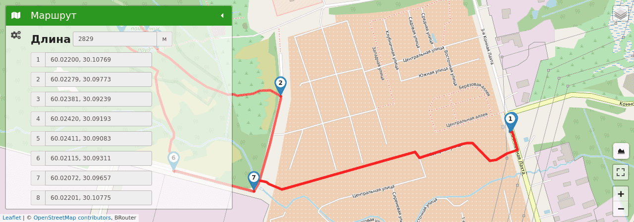 Петровский пруд (Ленинградская область) путь на карте Петровский пруд (Ленинградская область) трек на карте