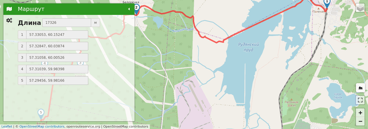 Гора Бунар путь на карте Гора Бунар трек на карте